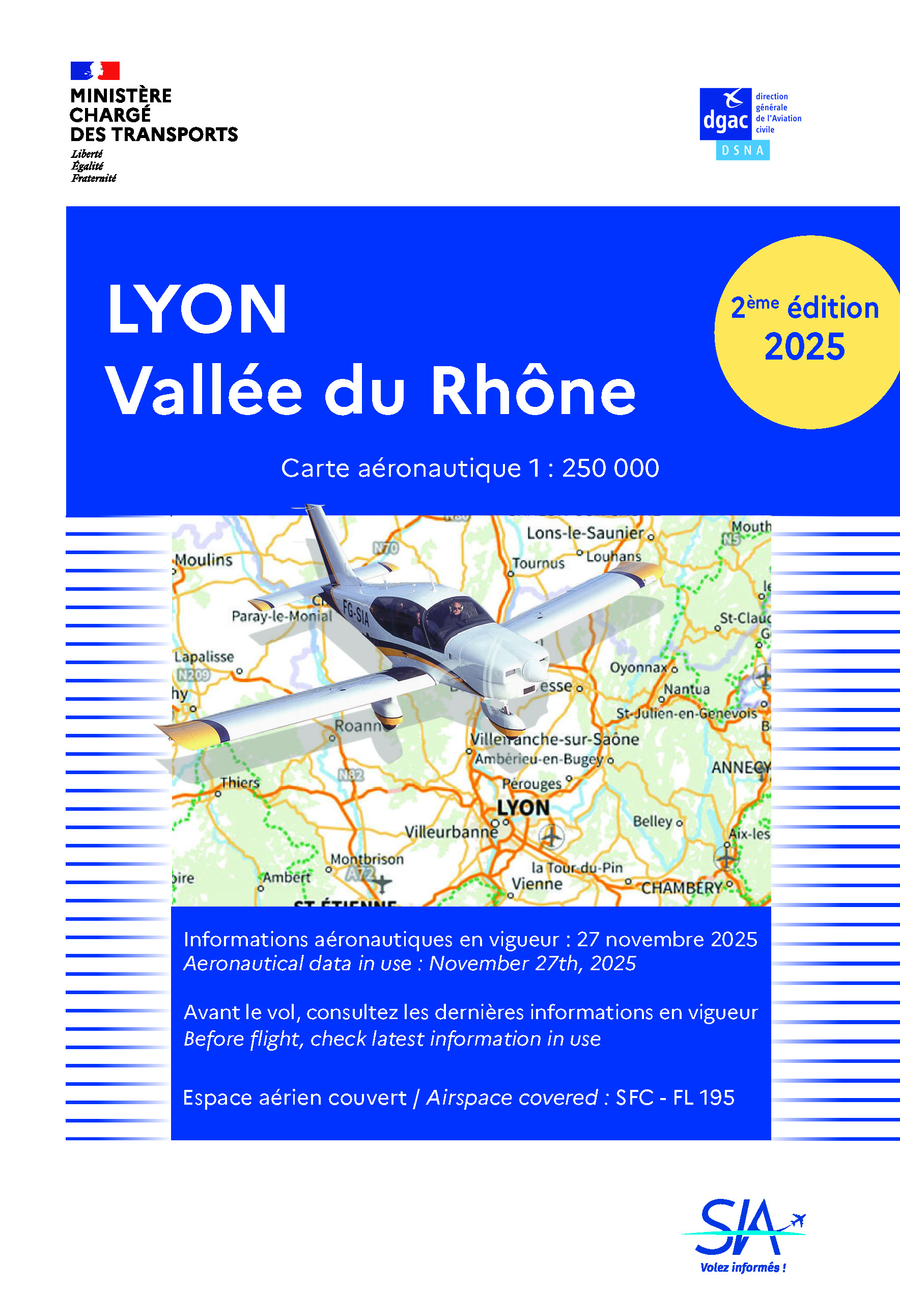 Carte aéronautique Lyon Vallée du Rhône 2025 - 2nde édition