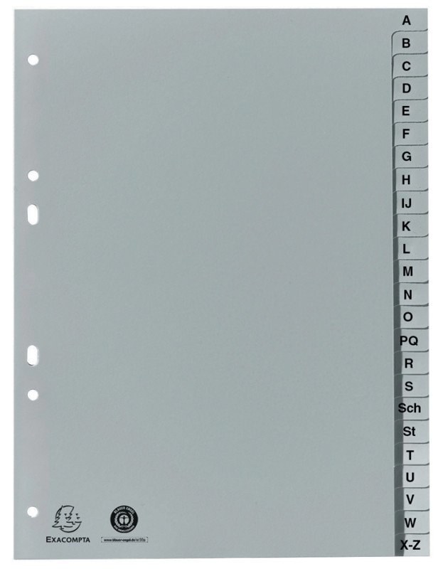 Intercalaire A5 A-Z en Plastique - 24 Onglets