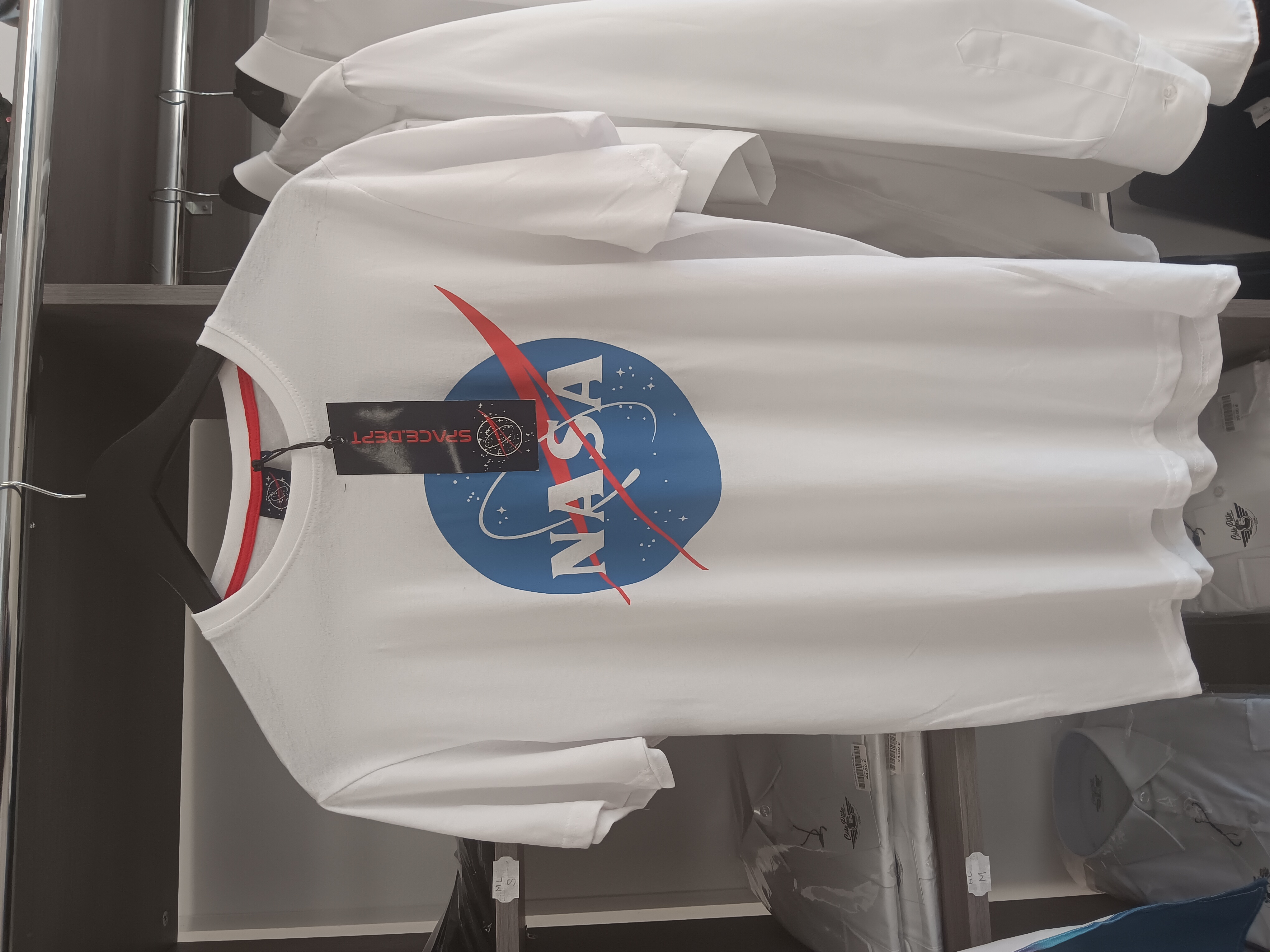 T-Shirt Blanc NASA 100% Coton
