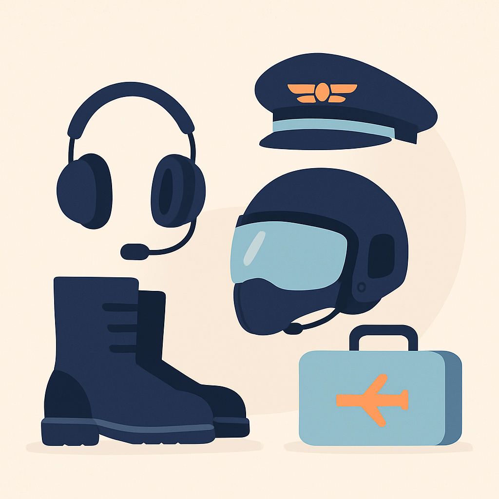 Que contient exactement l'équipement d'un pilote d'avion léger ?