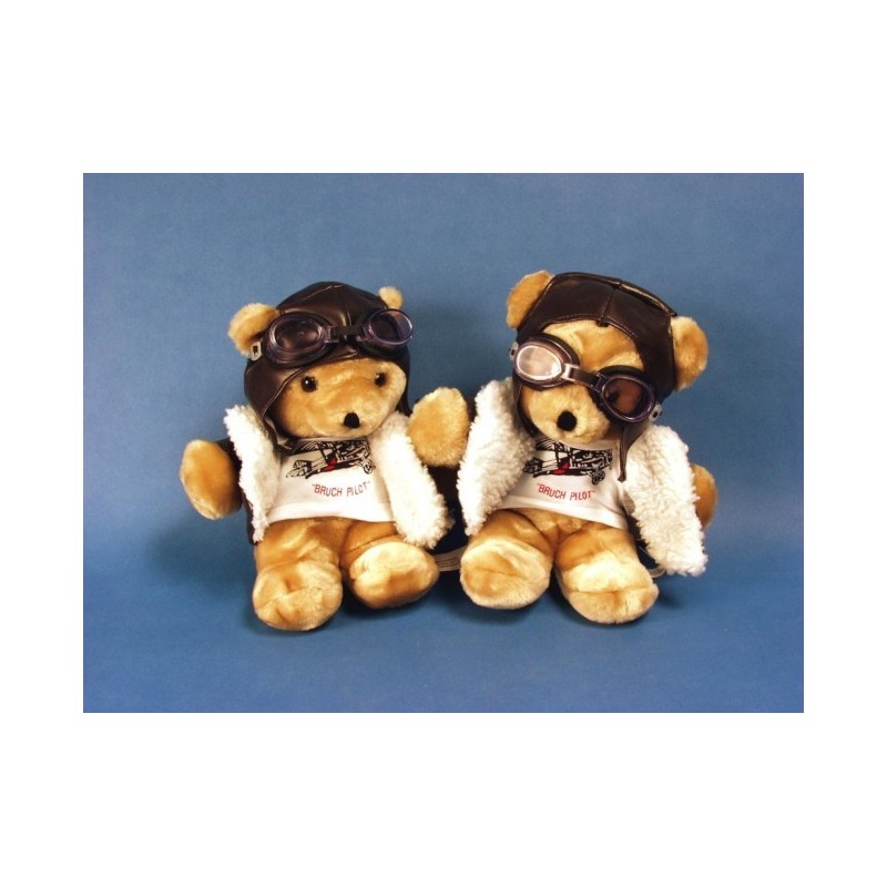 PELUCHE OURS AVIATEUR 25CM